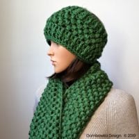 Verna Puff Stitch Infinity Scarf and Puff Stitch Earwarmer Pattern Set Oombawka Design Crochet 2