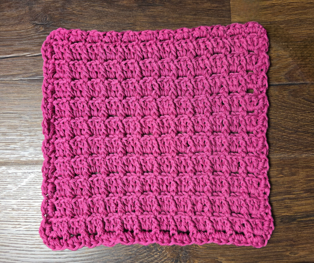 Make your own Simple Ridges Dishcloth with this easy, textured pattern! Cotton Yarn – 4 mm hook – 9" x 9" finished size.